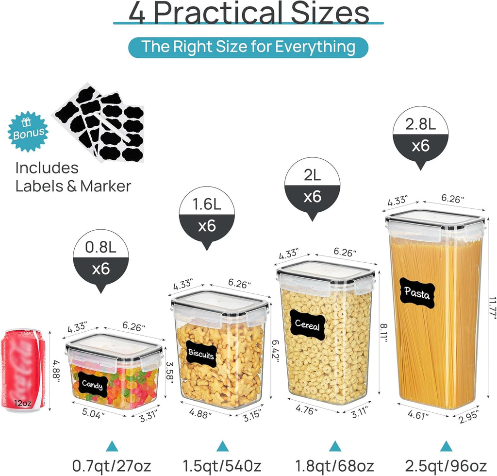 Vtopmart Airtight Food Storage Containers, 24-Piece Set