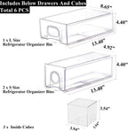 6-Piece Stackable Refrigerator Organizer Drawers