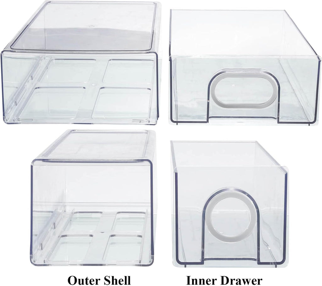 6-Piece Stackable Refrigerator Organizer Drawers