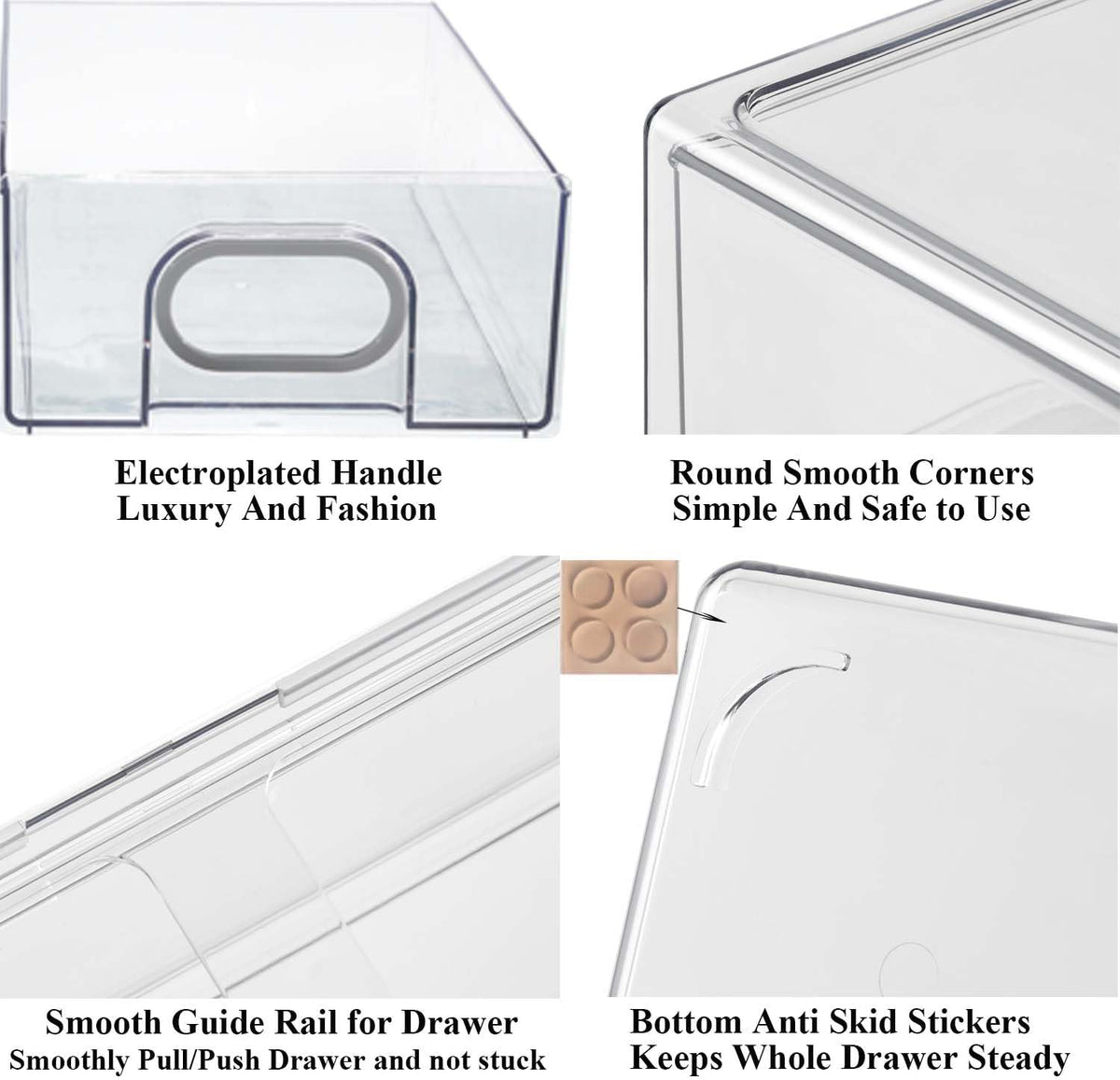 6-Piece Stackable Refrigerator Organizer Drawers