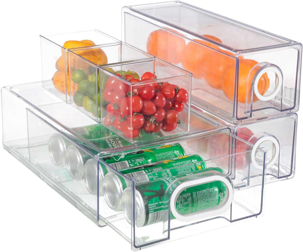 6-Piece Stackable Refrigerator Organizer Drawers