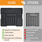 Homecor Expandable Silverware Organizer with Knife Blocks