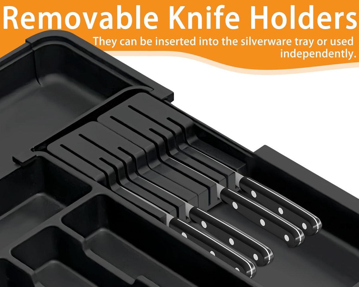 Homecor Expandable Silverware Organizer with Knife Blocks