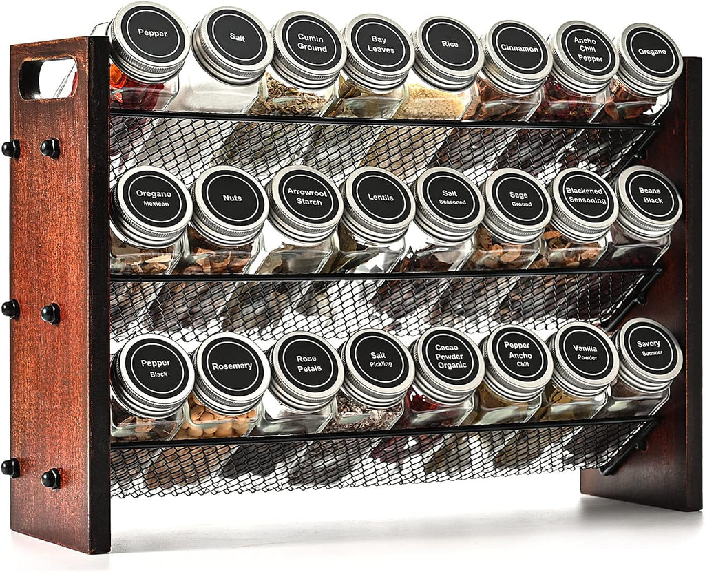 3-Tier Wooden Spice Rack Organizer