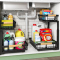 Kitstorack 2-Tier Under Sink Organizer, 2-Pack
