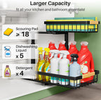 Kitstorack 2-Tier Under Sink Organizer, 2-Pack