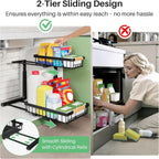 Kitstorack 2-Tier Under Sink Organizer, 2-Pack
