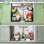 Kitstorack 2-Tier Under Sink Organizer, 2-Pack