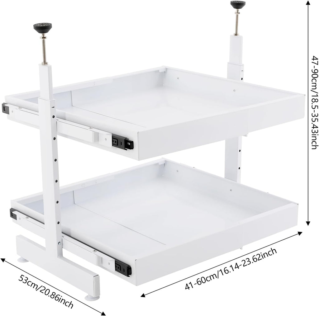 Expandable 2-Tier Pull Out Cabinet Organizer