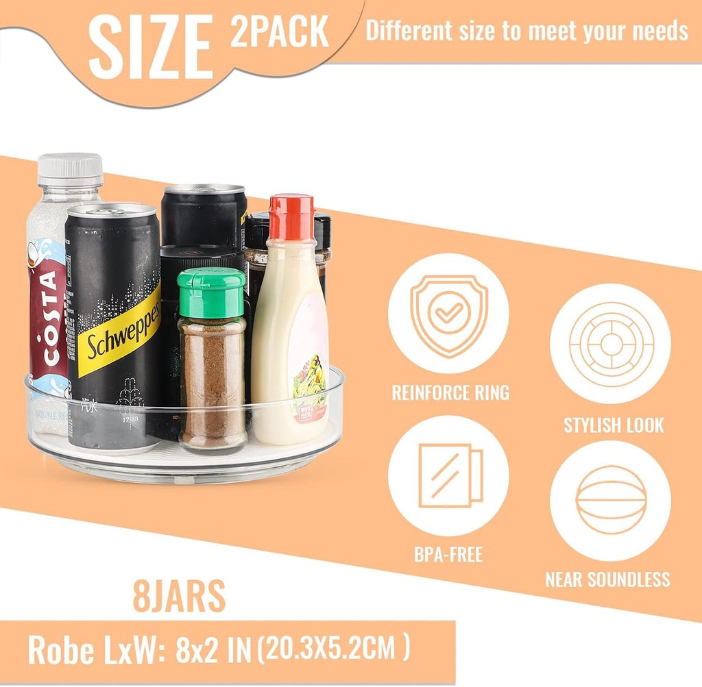 2-Pack Lazy Susan Turntable Organizers