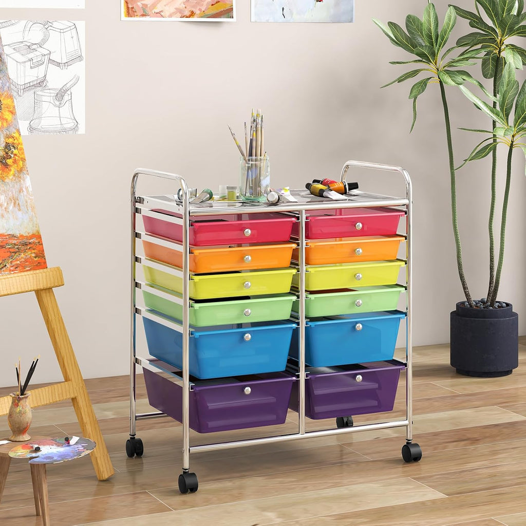 12-Drawer Rolling Storage Cart