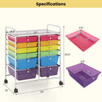 12-Drawer Rolling Storage Cart