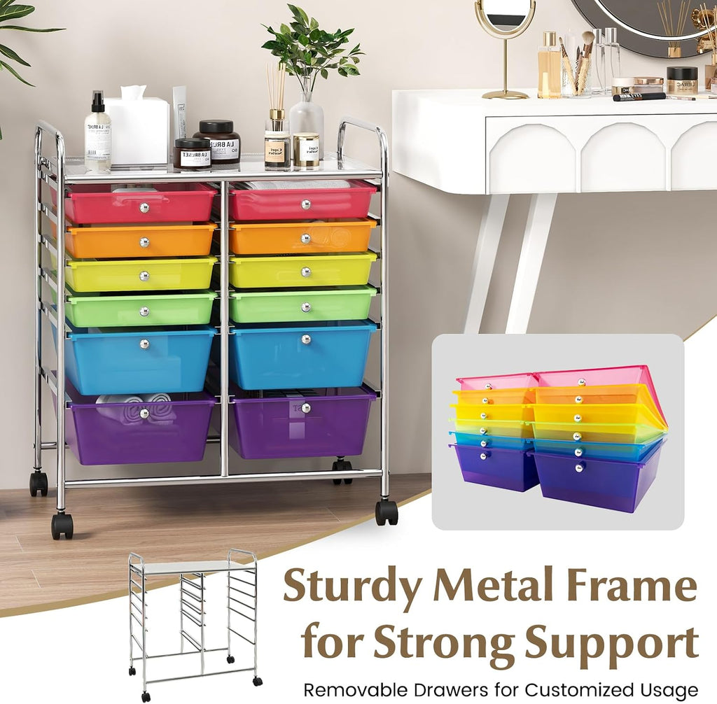 12-Drawer Rolling Storage Cart