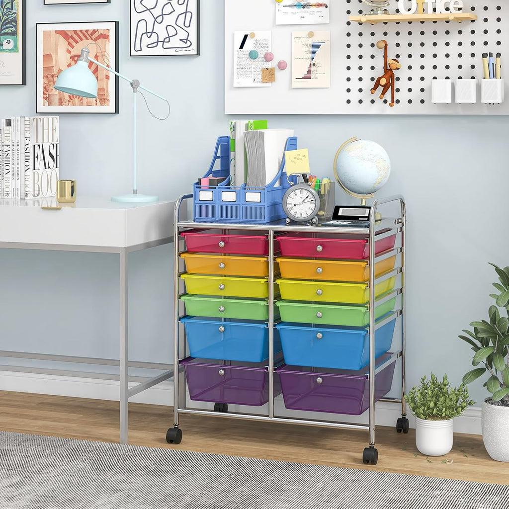 12-Drawer Rolling Storage Cart