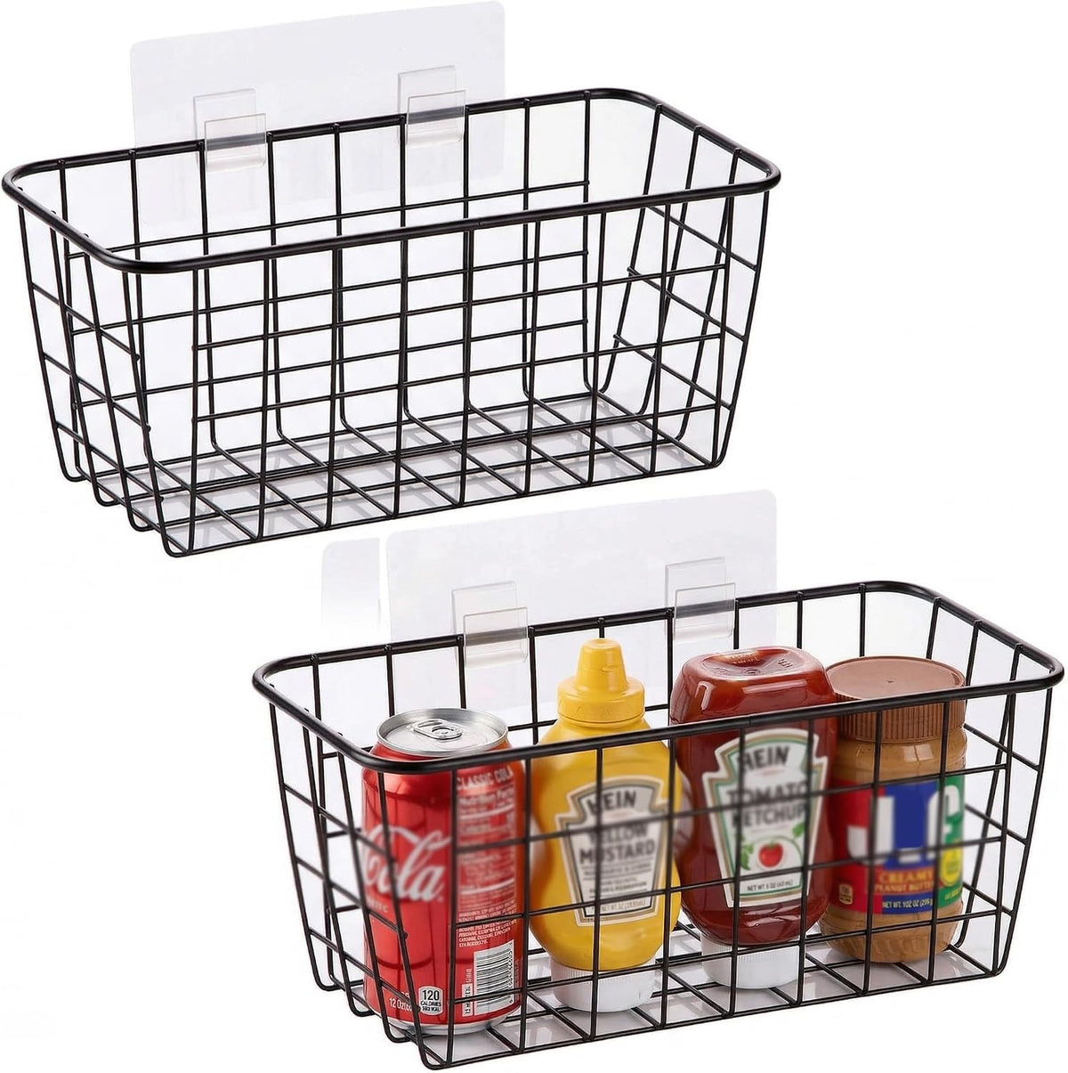 2-Piece Adhesive Hanging Wall Baskets