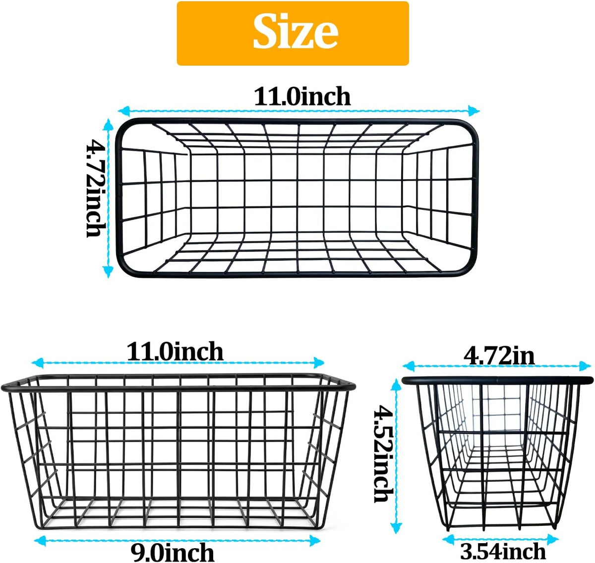 2-Piece Adhesive Hanging Wall Baskets