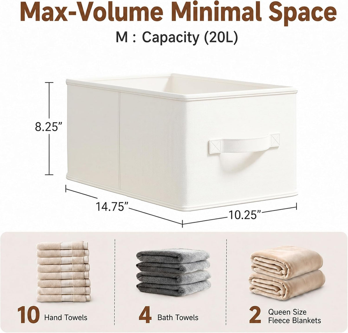 3-Pack Foldable Closet Storage Bins