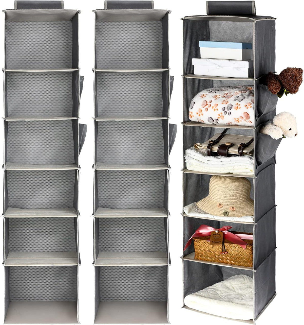3-Pack 6-Shelf Hanging Closet Organizers