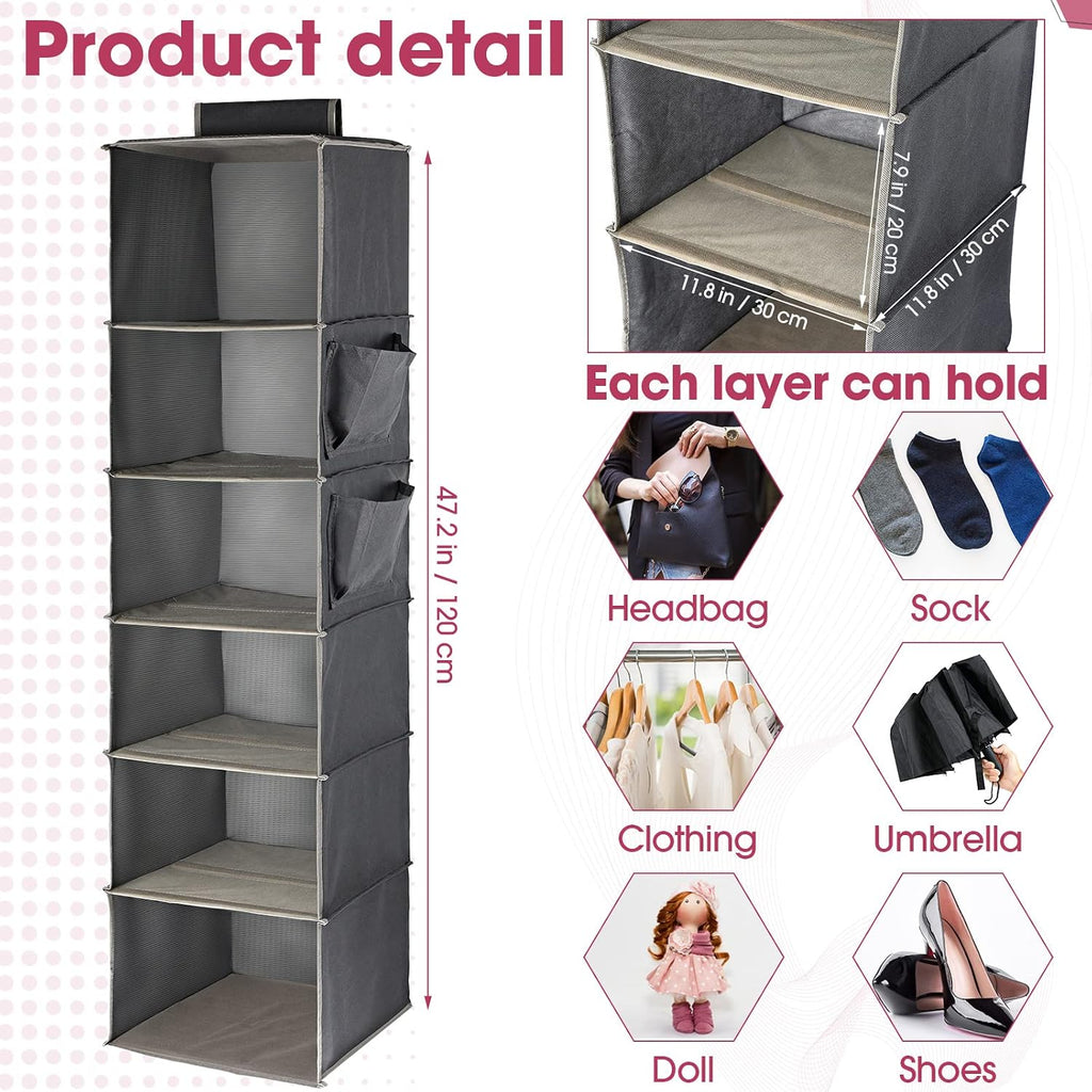 3-Pack 6-Shelf Hanging Closet Organizers