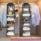 3-Pack 6-Shelf Hanging Closet Organizers