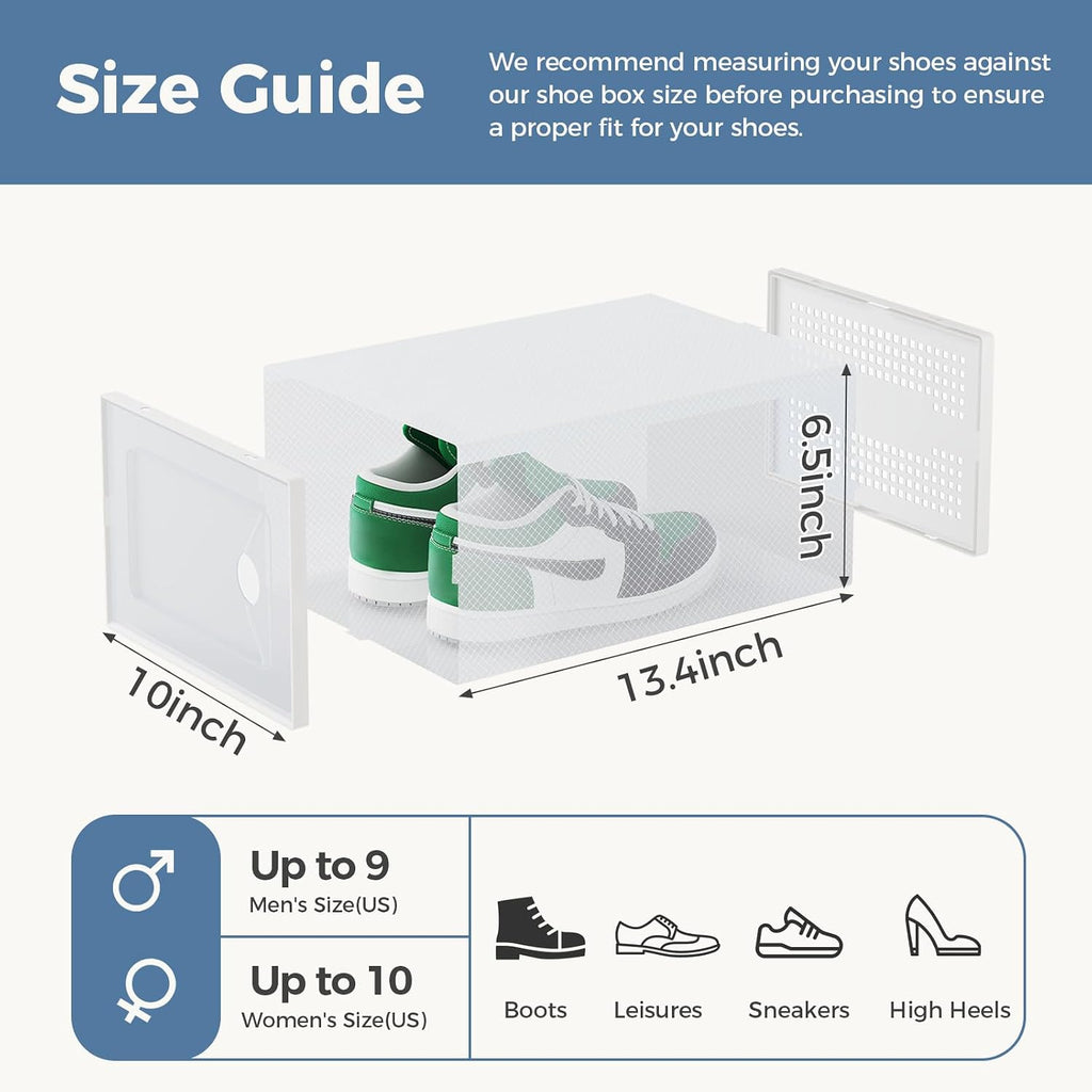 DUMOS Stackable Shoe Storage Boxes, 12-Pack