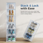 DUMOS Stackable Shoe Storage Boxes, 12-Pack