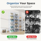 DUMOS Stackable Shoe Storage Boxes, 12-Pack