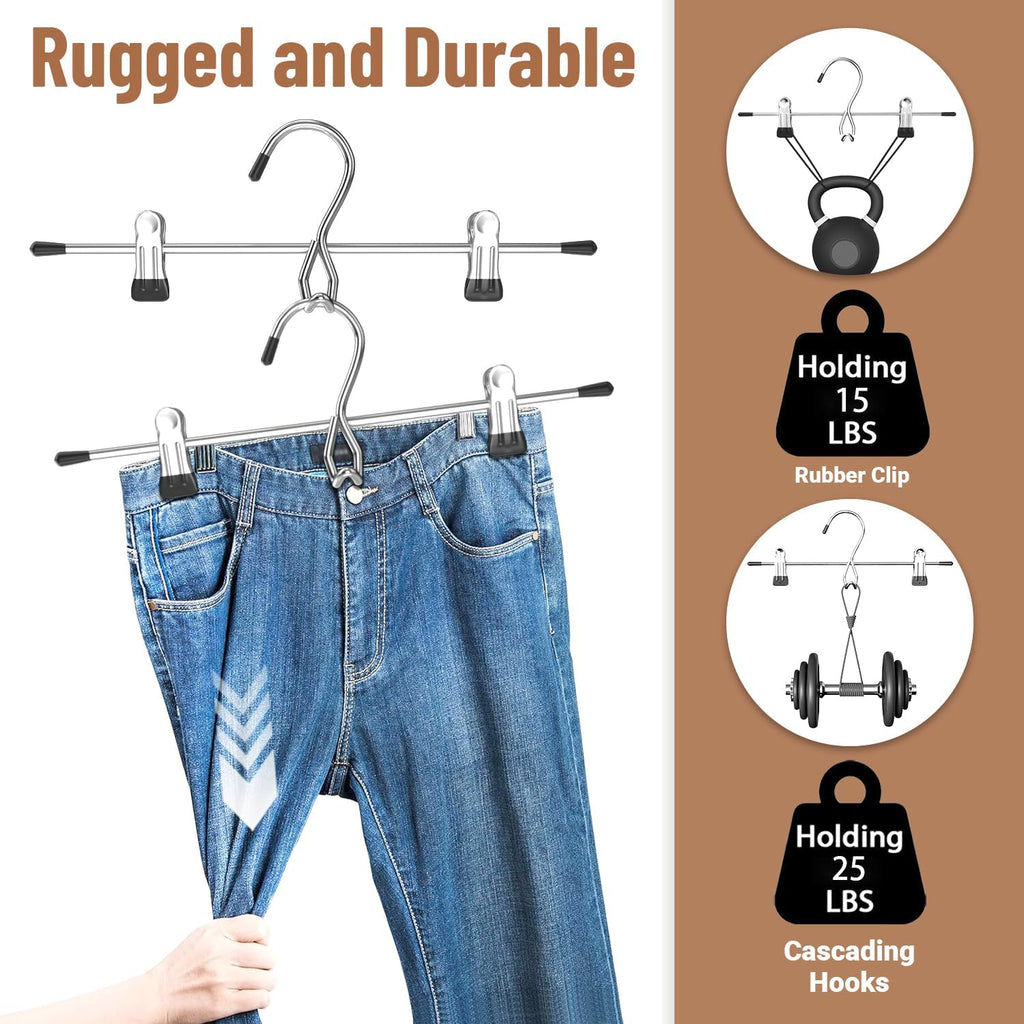 Space-Saving Pants & Skirt Hangers, 8-Pack