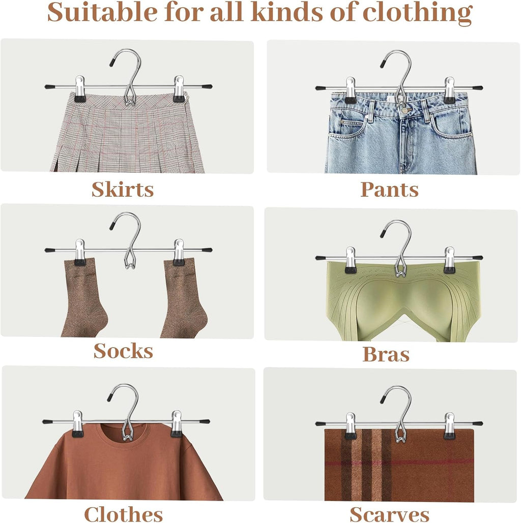 Space-Saving Pants & Skirt Hangers, 8-Pack